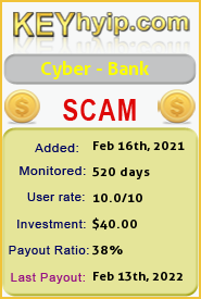 Cyber - Bank details image on Key Hyip
